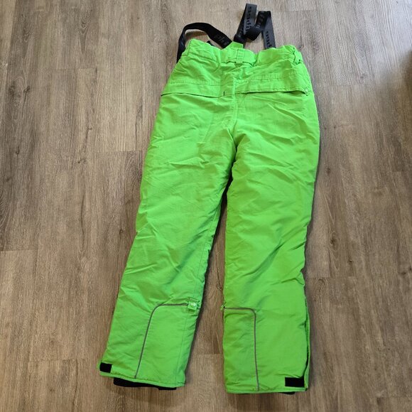 PHIBEE Kid's Lg Water/Wind Proof Breathable Polyester Snow Ski Pants Neon Green - Picture 3 of 14